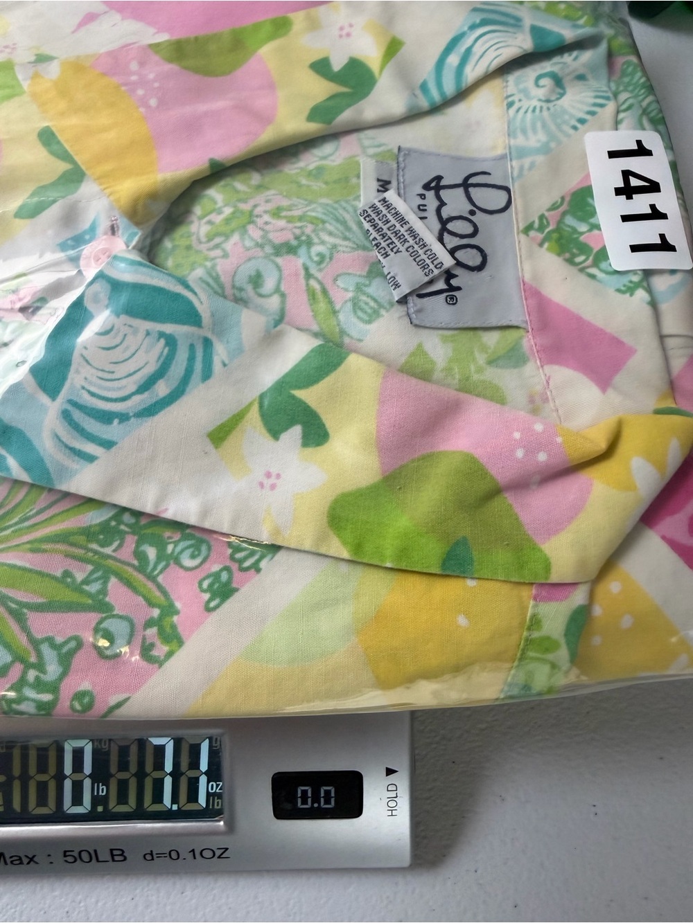 Vintage Lilly Pulitzer Cotton Patchwork Tropical Print Button Front Shirt M - Picture 15 of 15